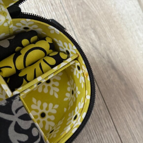 Vera Bradley Baroque Floral Pattern Jewelry Case Quilted Cotton Travel Organizer - Picture 12 of 17